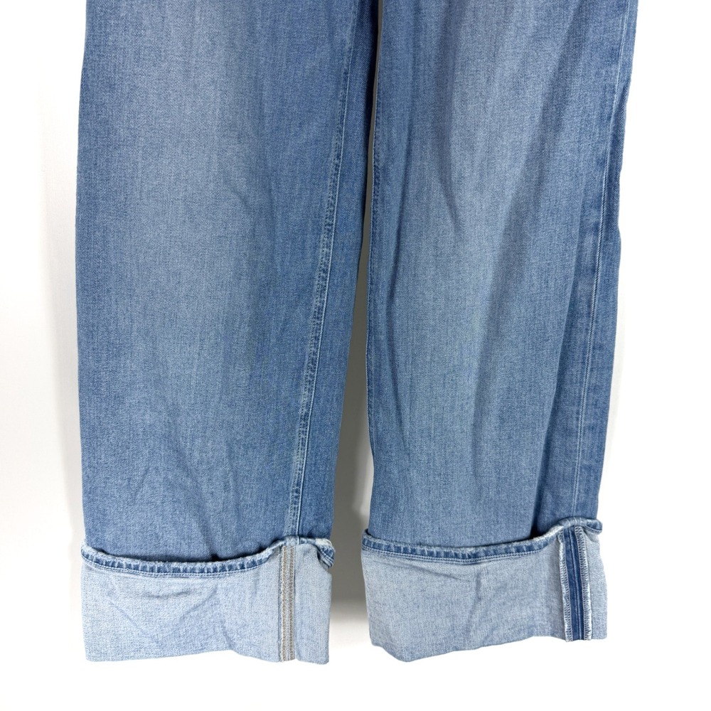 Paige Sasha Ankle Jeans Cuffed Wide Leg Blue High Rise Cropped Denim Womens 27 - Picture 8 of 14